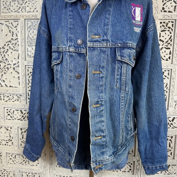 Vintage Relay For Life American Cancer Society Denim Jacket Button Up Womens L - Picture 5 of 11